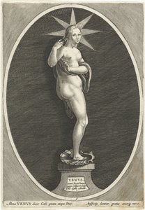 Venus Venvs (otsikko objektissa) Zeven the good planet (sarjan nimi) Septem Planetae (sarjan nimi) tekijältä Jan Collaert (II)