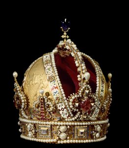 Pyhän valtakunnan keisarin Rodolf II Habsburgin kruunu (1552-1612). Luettu kultapää Jan Vermeyenille (1559-1606) 1602 Wienin taidehistoriallinen museo