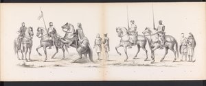 Leidenin opiskelijoiden naamiaiset, 1865 (levy 14) Leidenin opiskelijakunnan jäsenten pukukulkue 6. kesäkuuta 1865 Leidsche Hoogeschoolin 290-vuotisjuhlan kunniaksi, kuvassa: hollantilaisten b.