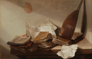 Asetelma kirjojen kanssa tekijältä Jan Davidsz de Heem