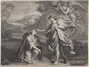 Kristus ilmestyy Magdalan Marialle (Noli me tangere) puutarhurina tekijältä Jan Edelinck (possibly)