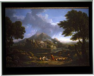 Maisema A Temporale campagnassa (kangas) tekijältä Jan Frans van (1662 1749) Bloemen