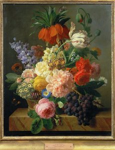 Flowers and Fruit ... (maalaus kankaalle) tekijältä Jan Frans van Dael