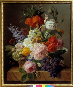 Kukkia ja hedelmiä maalannut Jan Frans van Dael (1764-1840) 1827 Su. 0,63 x 0,52 m Rouen. Kuvataidemuseo