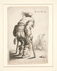 Kerjäläinen kahdella kainalosauvalla tekijältä Jan Georg van Vliet
