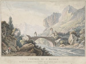 Näkymä Saint Mauricen sillalle Sveitsissä L