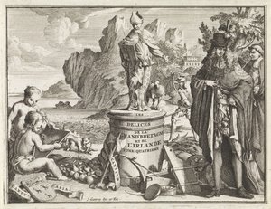 Voetstuk tapasi heilige Thomas Becketin Titelpagina voor J. Beeverell, Ison-Britannian ja Irlannin ilot, deel 4, 1707 Ison-Britannian ja Irlannin ilot (otsikko esineessä)