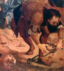 Laskeutuminen ristiltä yksityiskohta, c1520 tekijältä Jan Gossaert