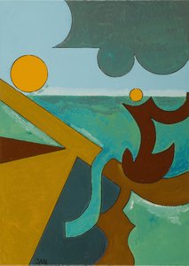 Onkija taistelussa ison kalan kanssa, 2009 (öljy kankaalle) tekijältä Jan Groneberg