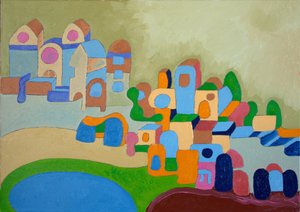 Taiteilijasiirtokunta, 2010 (öljy kankaalle) tekijältä Jan Groneberg