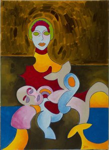 Pieta, 2009 (öljy kankaalle) tekijältä Jan Groneberg