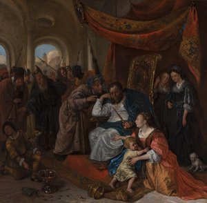 Mooseksen ja faraon kruunu, noin 1670 tekijältä Jan Havicksz. Steen