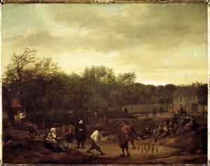 Talonpojat pelaavat palloja Hollannissa (maalaus tekijältä Jan Havicksz. Steen