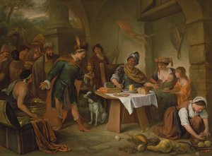 Manius Curius Dentatus ja Samnite-suurlähettiläät tekijältä Jan Havickszoon Steen