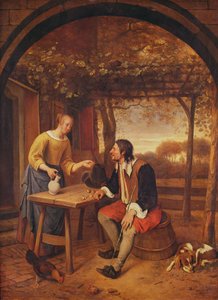 Matkailijan lepo (öljy) tekijältä Jan Havickszoon Steen