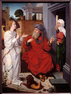 Jan Provostin maalaus Abraham, Saara ja enkeli (1465-1520)
