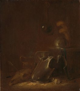 Asetelma sotavälineineen tekijältä Jan Jansz Buesem (attributed to)