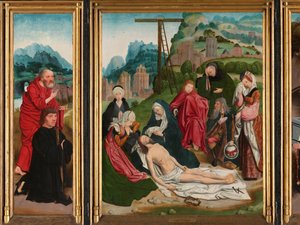 Triptyykki valituslaulun kanssa tekijältä Jan Jansz Mostaert