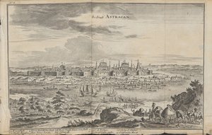 Astrakhan From: Three Remarkable Voyages, 1675 tekijältä Jan Jansz. Struys