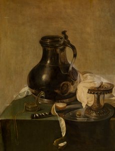 hollantilainen: Still life with pewter jug Still life with pewter jug tekijältä Jan Jansz den Uyl