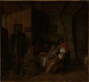 Perheen ateria talonpojan mökissä tekijältä Jan Josef Horemans the elder