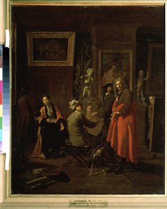 ""The painter studio" (The painter studio) Pintura de Jan Joseph Horemans el Vell (1682-1759) 1725-1730 Museu Pushkin Moscou finès