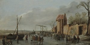 Kohtaus jäällä, 1627 tekijältä Jan Josefsz Goyen van
