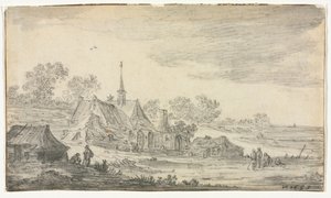 Rakennusryhmä meren rannalla, 1653. tekijältä Jan Josephsz van Goyen