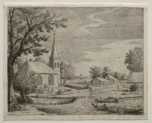 Kylän kirkko. tekijältä Jan Josephsz van Goyen