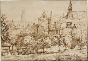 Näkymä Groote Kerk -kirkkoon Haarlemissa tekijältä Jan Lievens