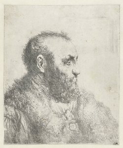 Vanhan miehen rintakuva turkista tekijältä Jan Lievens