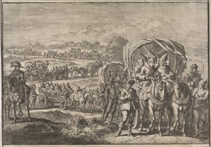 Pohjois-Brabantin munkit pakenevat Antwerpeniin, 1637 tekijältä Jan Luyken (attributed to)