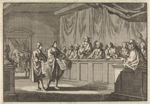 Reformoidut pastorit Gilly ja Courdil lukivat Sorgesin synodissa julistuksen, jonka mukaan he kääntyisivät katoliseen kirkkoon, 3. kesäkuuta 1683. tekijältä Jan Luyken