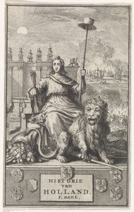 hollantilainen neitsyt Nimisivu: F. de la Neuville, History of Holland voi. Minä, 1704 tekijältä Jan Luyken