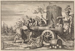 Ranskan Algerian pommituksen aikana algerialaiset lastasivat Ranskan konsulin tykkiin ja tappoivat, 1683 tekijältä Jan Luyken