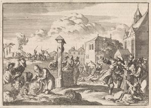Marsautin protestanttien vainoaminen Niortissa, 1682 tekijältä Jan Luyken