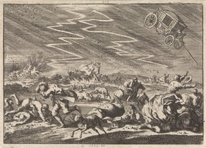 Voimakas ukkosmyrsky Donsenhausenissa Thüringenissä, 1674 tekijältä Jan Luyken