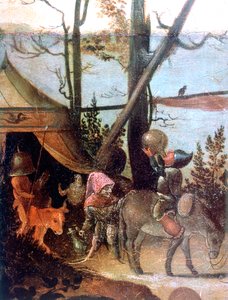 Maisemakohtaus, legenda Pyhästä Kristoferista, 1520-1559 tekijältä Jan Mandyn