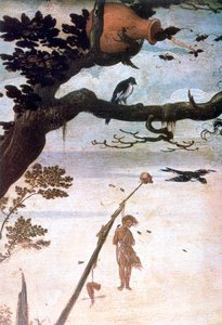 Maisemakohtaus, legenda Pyhästä Kristoferista, 1520-1559 tekijältä Jan Mandyn