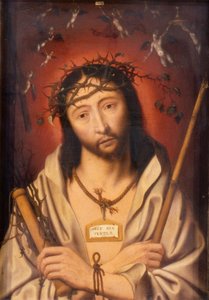 Kristus orjantappuroilla kruunattuna eli Ecce Homo, noin 1525 (öljy paneelille). tekijältä Jan Mostaert