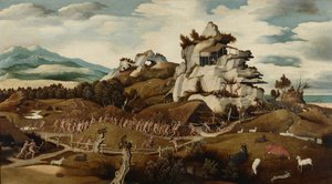 Maisema ja jakso Amerikan valloituksesta, n. 1535