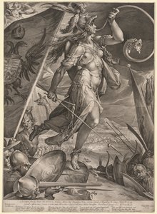 Bellona johti keisarin armeijoita turkkilaisia vastaan, 1600. tekijältä Jan Muller