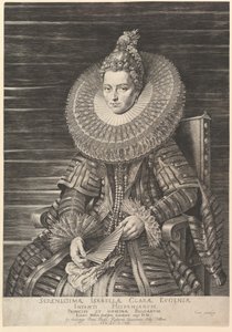 Etelä-Alankomaiden kuvernöörin Isabella Clara Eugenian muotokuva, 1615. tekijältä Jan Muller