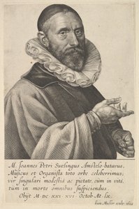 Jan Pietersz Sweelinckin muotokuva, urkuri ja muusikko Amsterdamissa, 1624. tekijältä Jan Muller