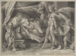 Cupid ja Psyche tekijältä Jan Muller, after Bartholomaeus Spranger