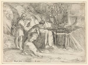 Kaksi miestä kaivolla tekijältä Jan Philipsz. van Bouckhorst