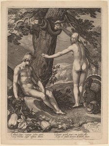 Ihmisen kiusaus tekijältä Jan Pietersz Saenredam after Abraham Bloemaert