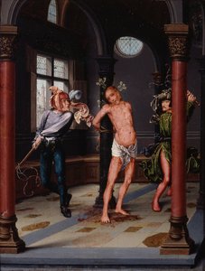 Ruoskanleikkaus, noin 1510-15 (öljy paneelille). tekijältä Jan Provoost