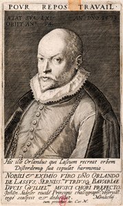 Säveltäjä Orlando di Lasson muotokuva 1532-1594, 1593. tekijältä Jan Sadeler