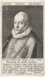 Säveltäjä Orlando di Lasson muotokuva 1532-1594, 1593 tekijältä Jan Sadeler